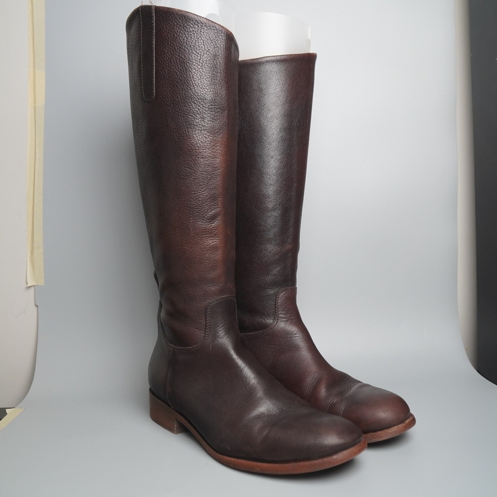 Ariat Womens Dark Brown Leather Tall Riding Boots Rear Zip Goring